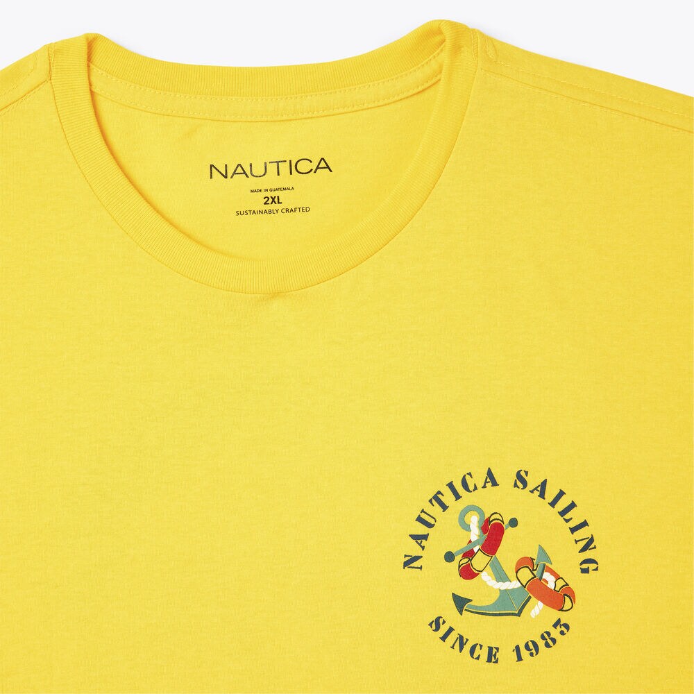 BIG & TALL SUSTAINABLY CRAFTED EXPLORE GRAPHIC T-SHIRT,Marigold,large