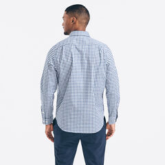 SLIM FIT PLAID SHIRT,Stellar Blue Heather,large