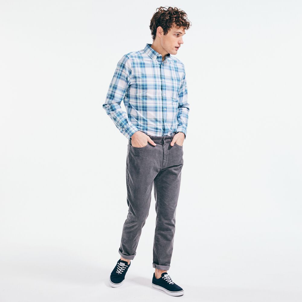 STRAIGHT FIT CORDUROY PANT,Pewter Grey,large