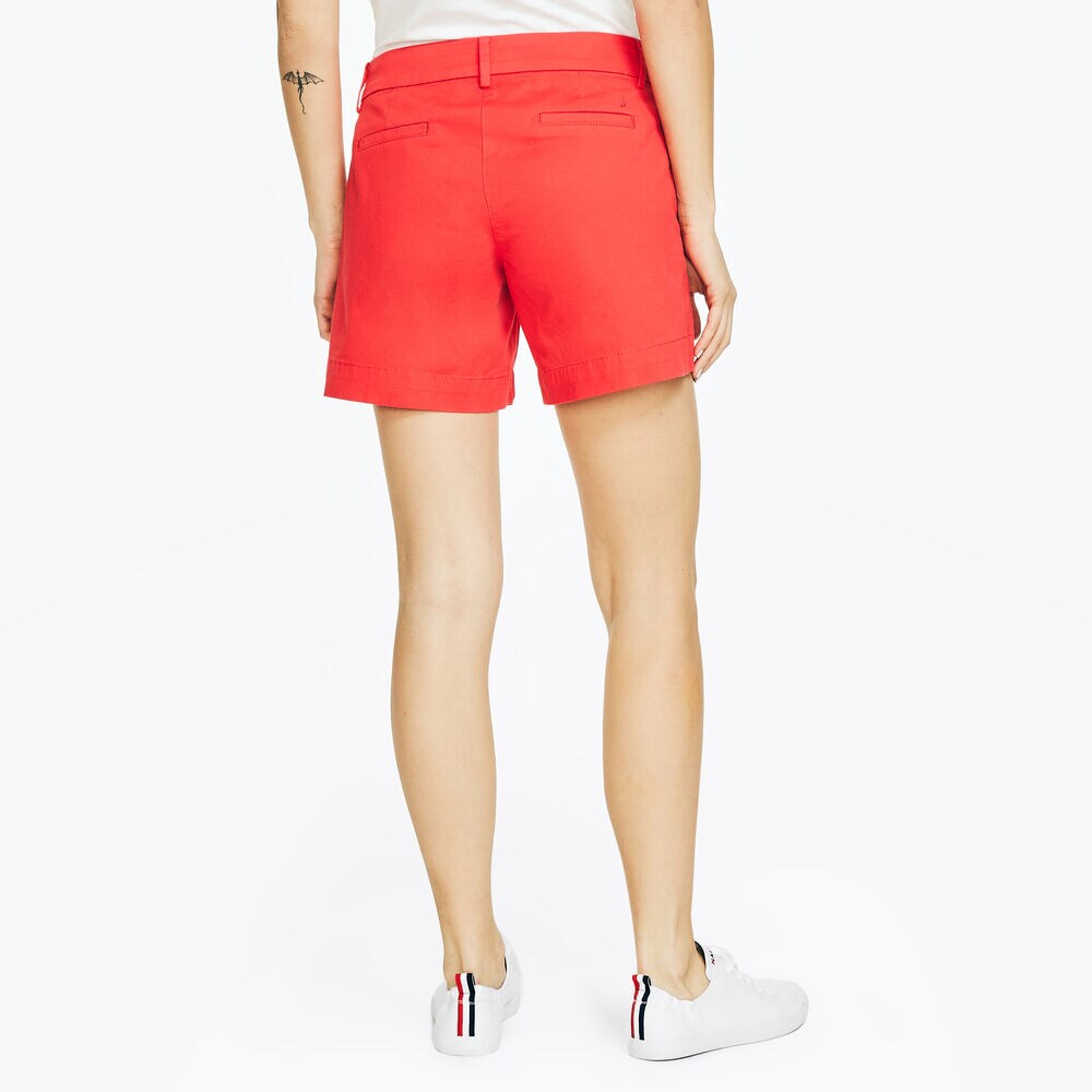 6" STRETCH-TWILL SHORT,Tomato,large