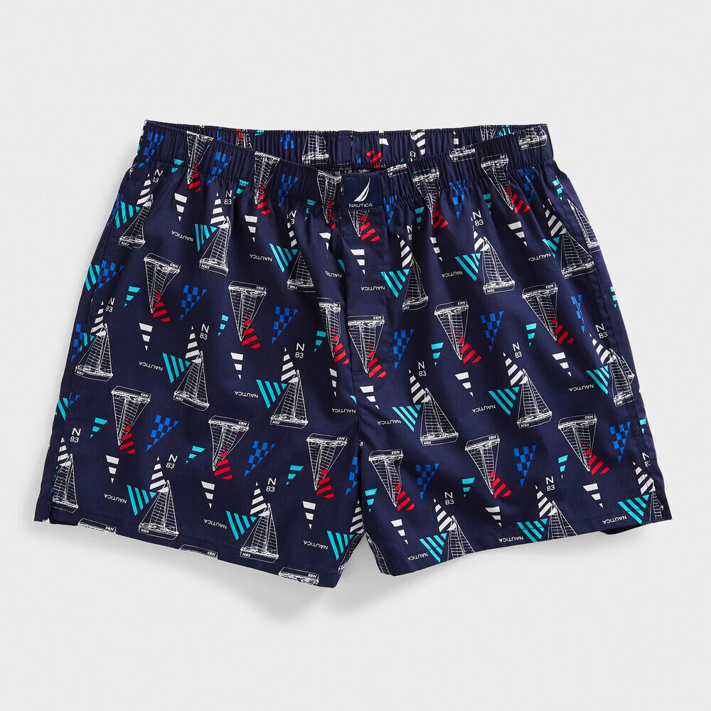 WOVEN BOXERS,Charcoal Blue Heather,large