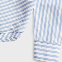 SUSTAINABLY CRAFTED STRIPED SHIRT,Smokey Indigo Wash,large