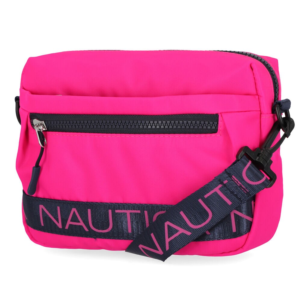 NYLON LOGO CROSSBODY BAG,Fancytail Fuschia,large