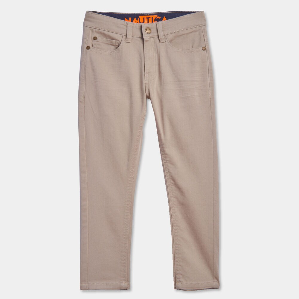 LITTLE BOYS' SKINNY-FIT 5-POCKET TWILL PANT (4-7),Dark Brown Heather,large