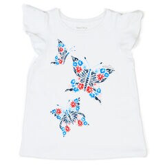 Toddler Girls' Butterfly Tee (2T-4T),Antique White Wash,large