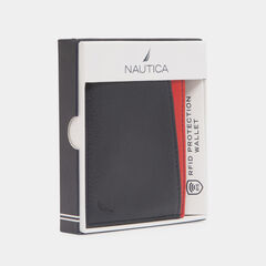 WILDER X-CAP LEATHER SLIM BIFOLD WALLET,Navy,large