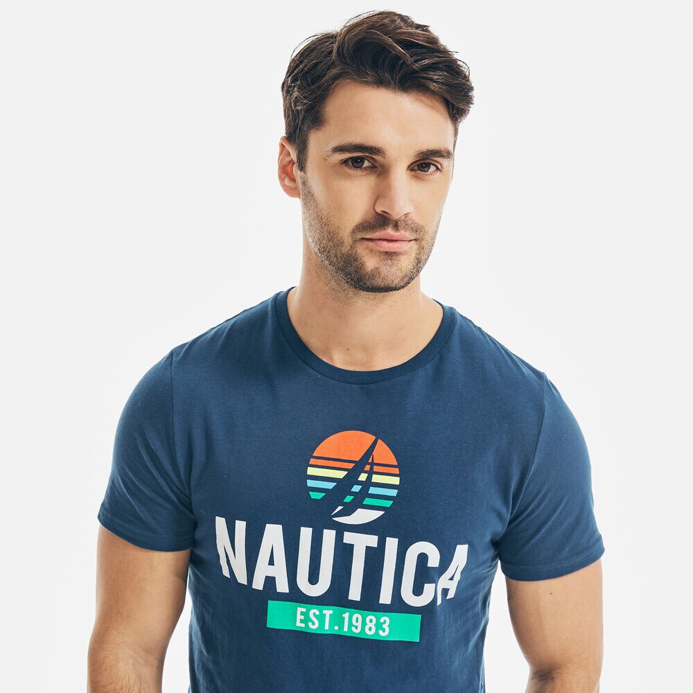 LOGO CIRCLE GRAPHIC T-SHIRT,Estate Blue,large