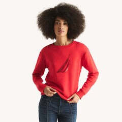 Sequin Sweatshirt,Tomales Red,large