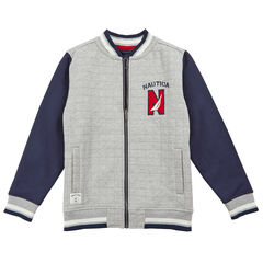  Boys' Varsity Bomber Jacket (8-16),Grey Heather,large