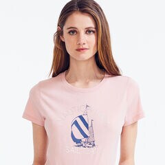 SUSTAINABLY CRAFTED FOIL GRAPHIC T-SHIRT,Pomegranate,large