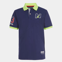 LITTLE BOYS' EMBROIDERED LOGO PATCH HERITAGE POLO (4-7),J Navy,large