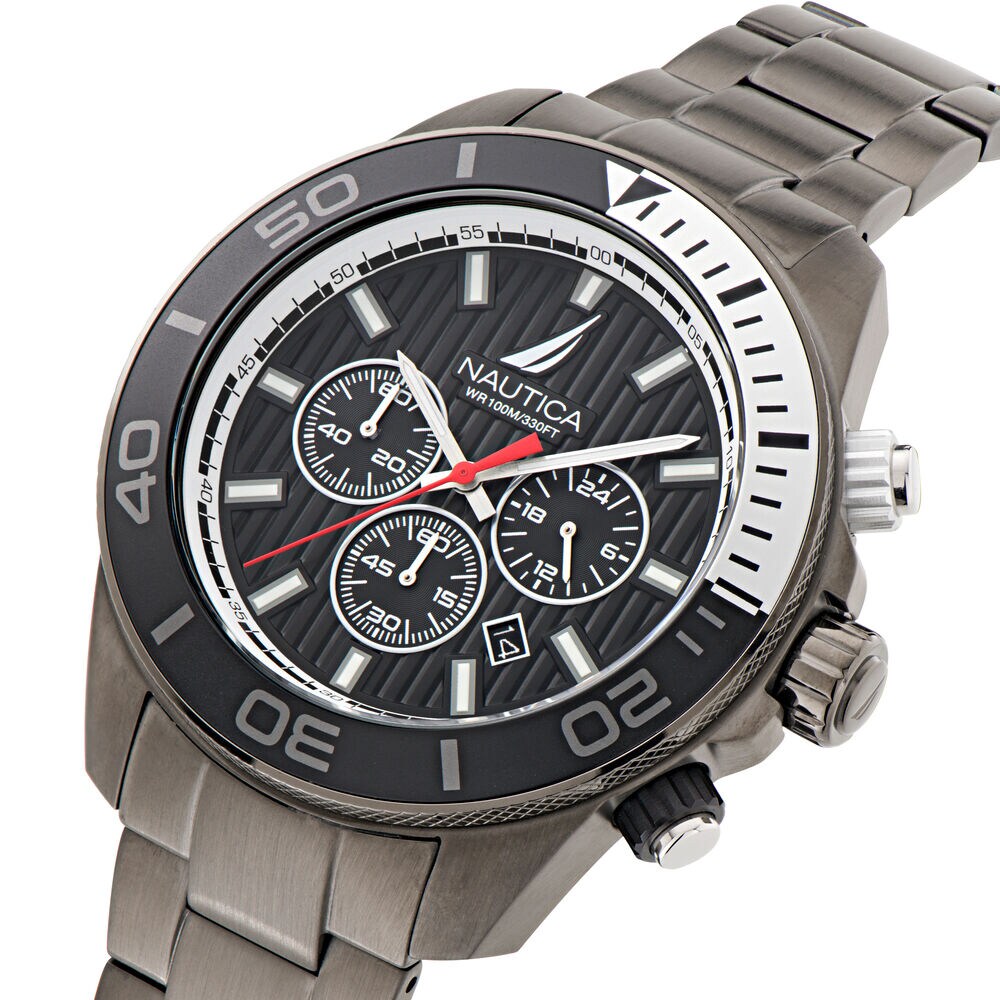Nautica One Stainless Steel Chronograph Watch,Multi,large