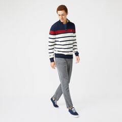 NAVTECH COLORBLOCK-STRIPED QUARTER-ZIP SWEATER,Navy,large