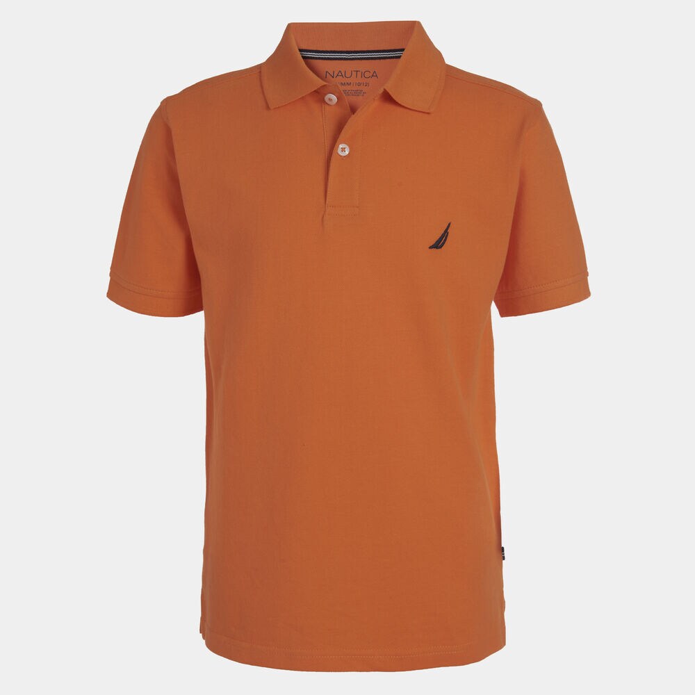BOYS' CLASSIC DECK POLO (8-20),Navigator Orange,large