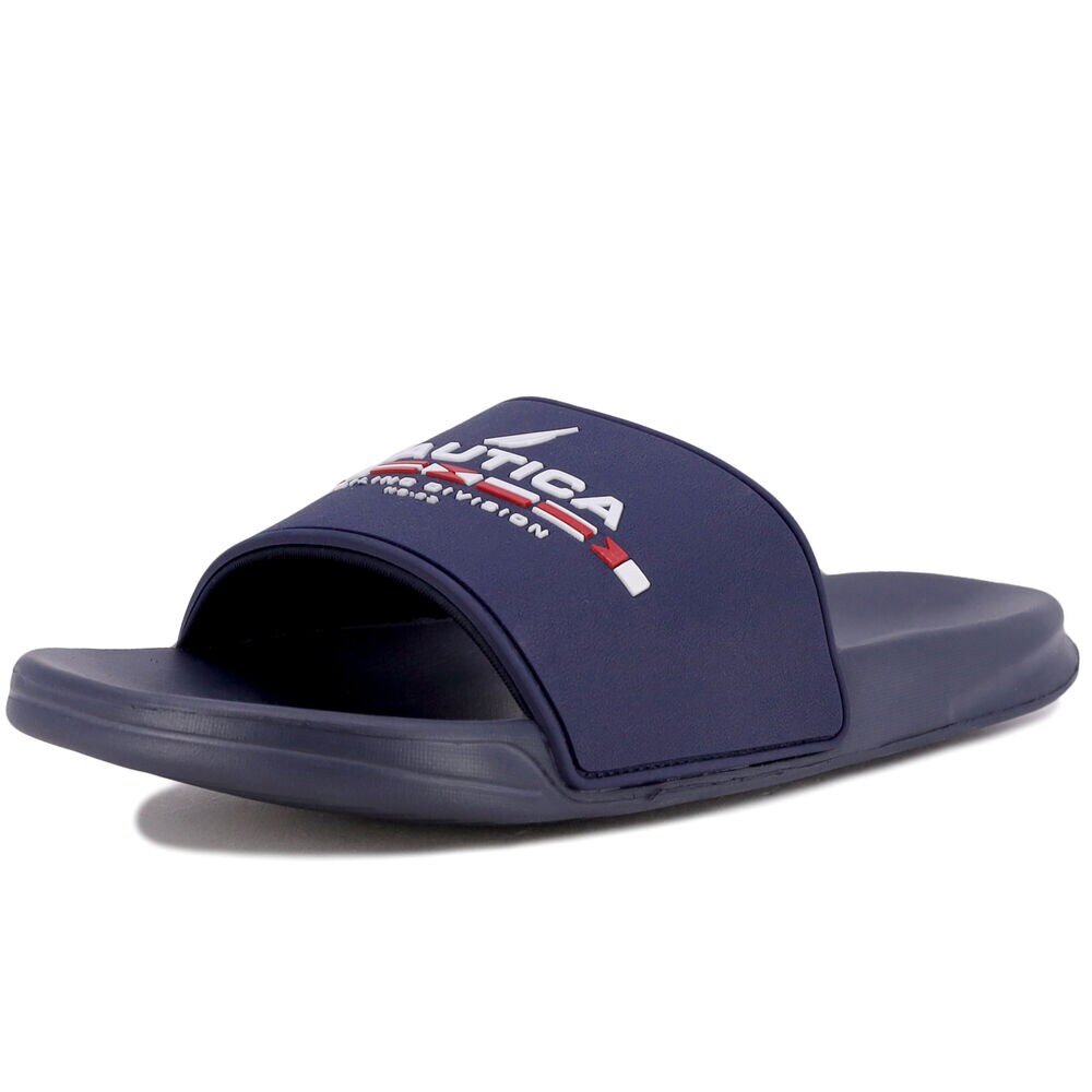 SAILING DIVISION LOGO SLIDE SANDAL,Ice Blue,large