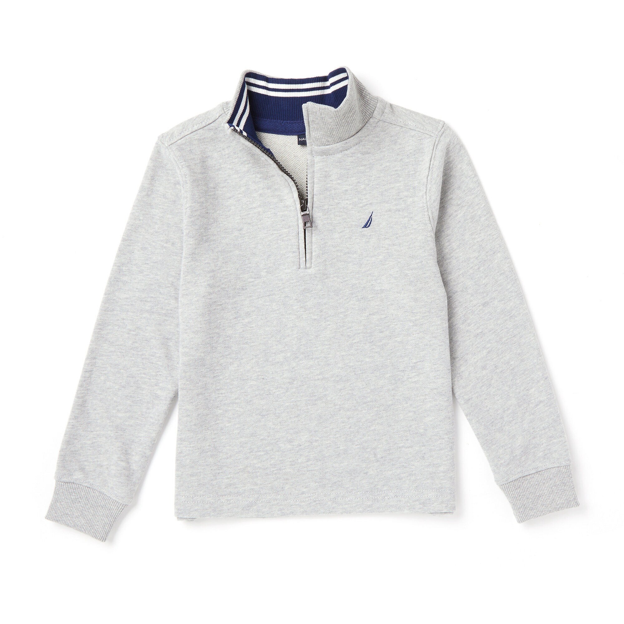 Little Boys' Quarter Zip Pullover (4-6),Grey Heather,large