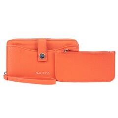 ZIP AROUND WRISTLET WITH REMOVABLE POUCH,Orange,large