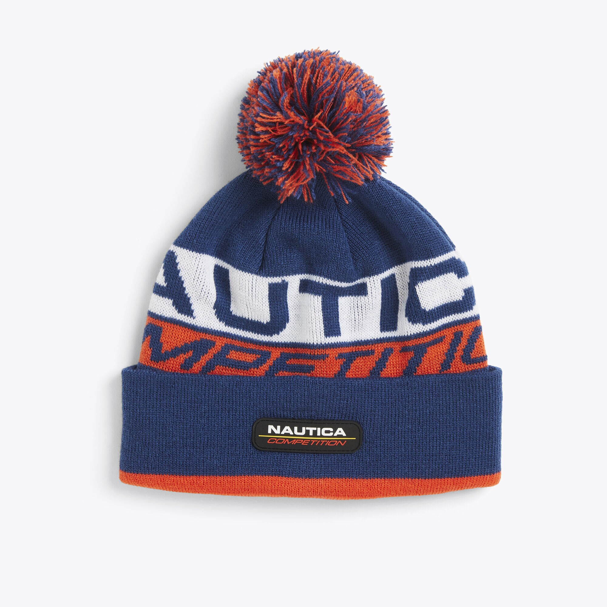 COMPETITION LOGO POM-POM BEANIE,Navy,large