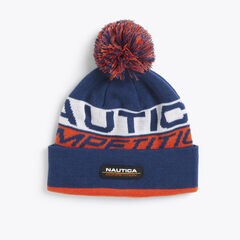 COMPETITION LOGO POM-POM BEANIE,Navy,large