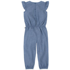 TODDLER GIRLS' RUFFLE-TRIMMED CHAMBRAY JUMPSUIT (2T-4T),Light Tide Water Wash,large