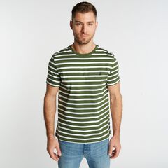 STRIPED BRAND ICON T-SHIRT,Pineforest,large