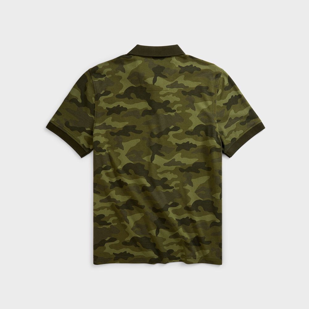 CLASSIC FIT CAMOUFLAGE POLO,Olive,large