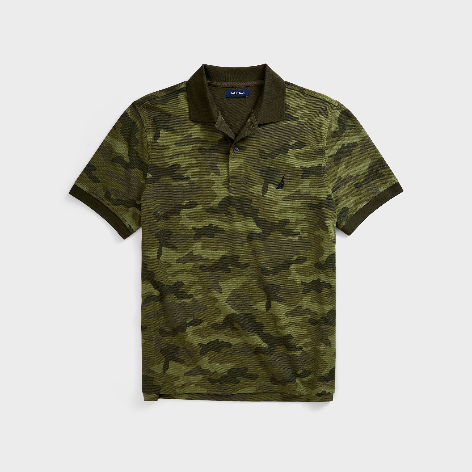 CLASSIC FIT CAMOUFLAGE POLO,Olive,large