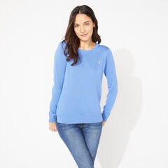 COTTON CREWNECK SWEATER,Blue Stern,large