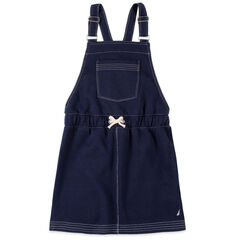 GIRLS' FLEECE OVERALLS (8-16),Navy,large