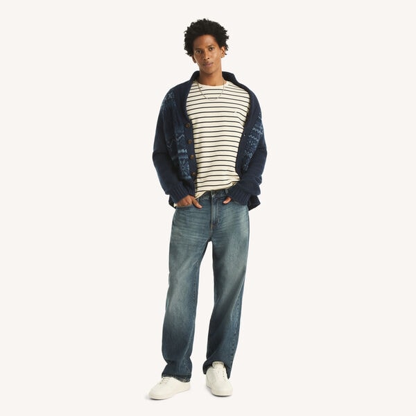 Navigator Waffle Knit Striped Crewneck T-Shirt