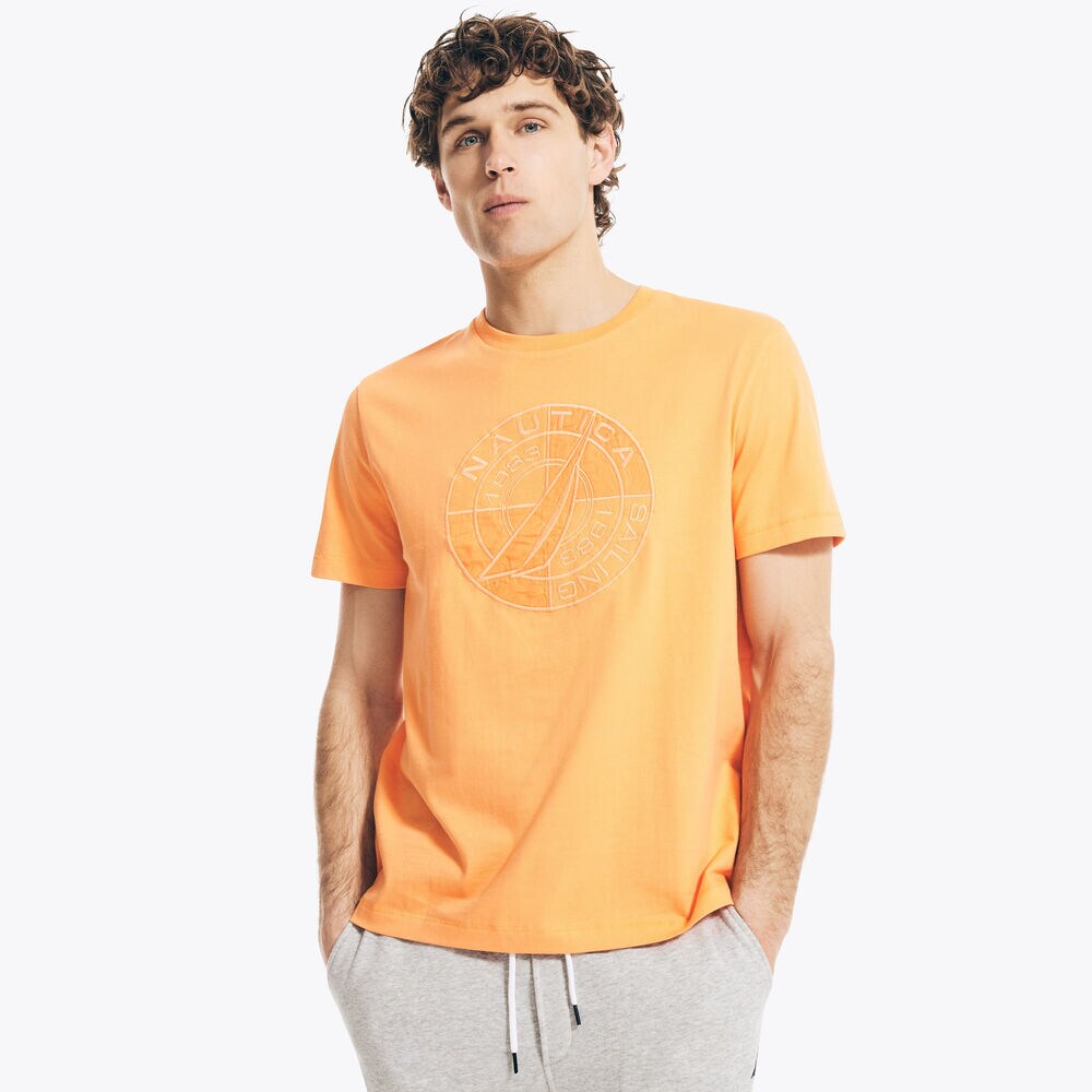 SAILING GRAPHIC T-SHIRT,Orange,large
