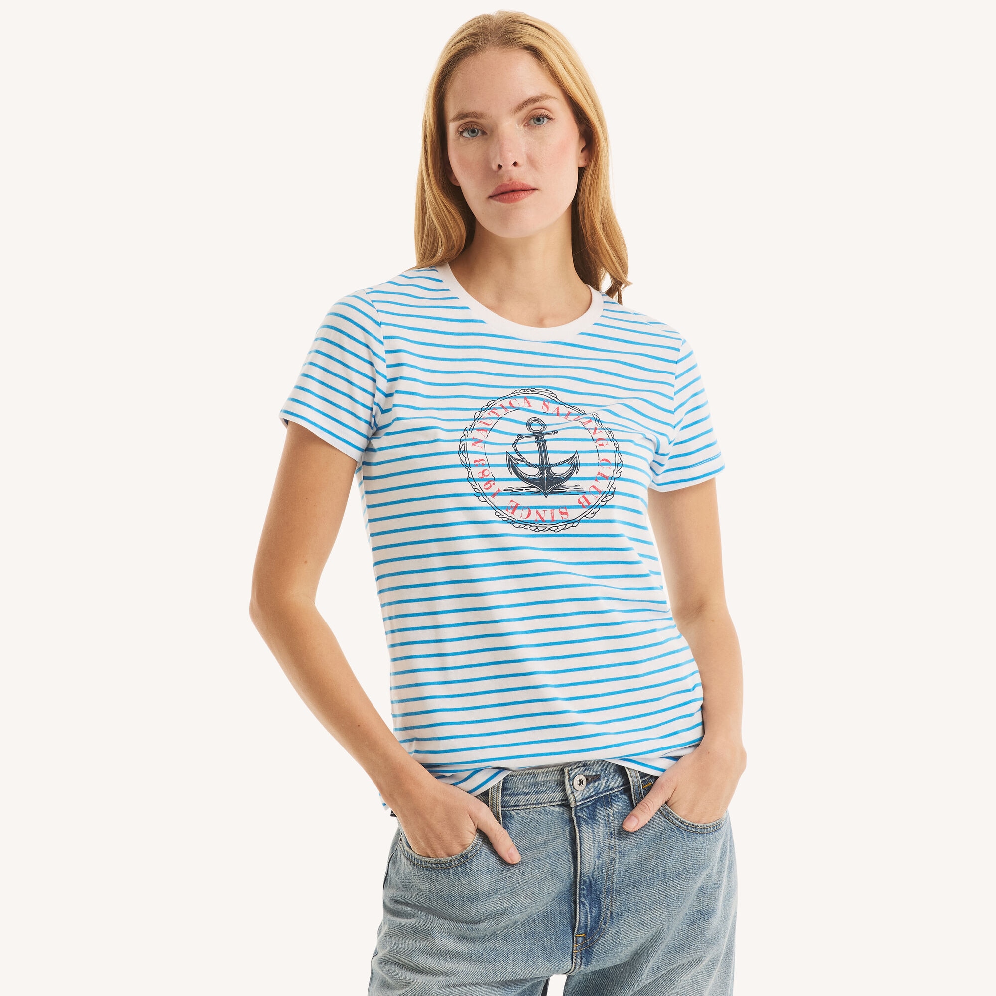 Sailing Club Graphic T-Shirt,Bright White,large