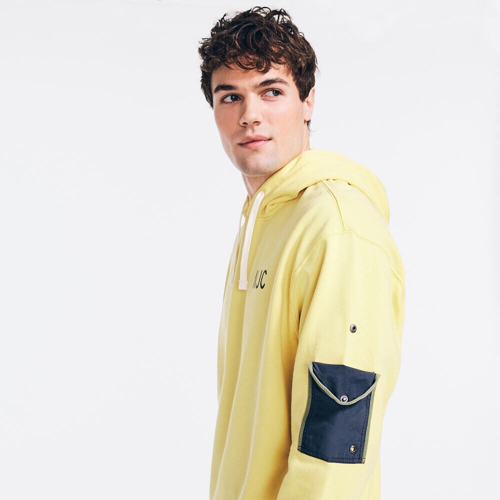 NAUTICA JEANS CO. PULLOVER HOODIE,Soft Yellow,large