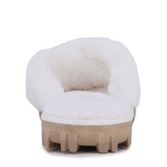 FAUX-FUR CRISSCROSS SLIDE SANDAL,Bright White,large