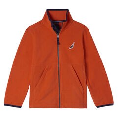 BOYS' NAUTEX FULL-ZIP FLEECE (8-20),Orange,large