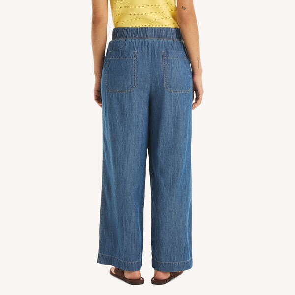 Pleated Chambray Ankle Pant