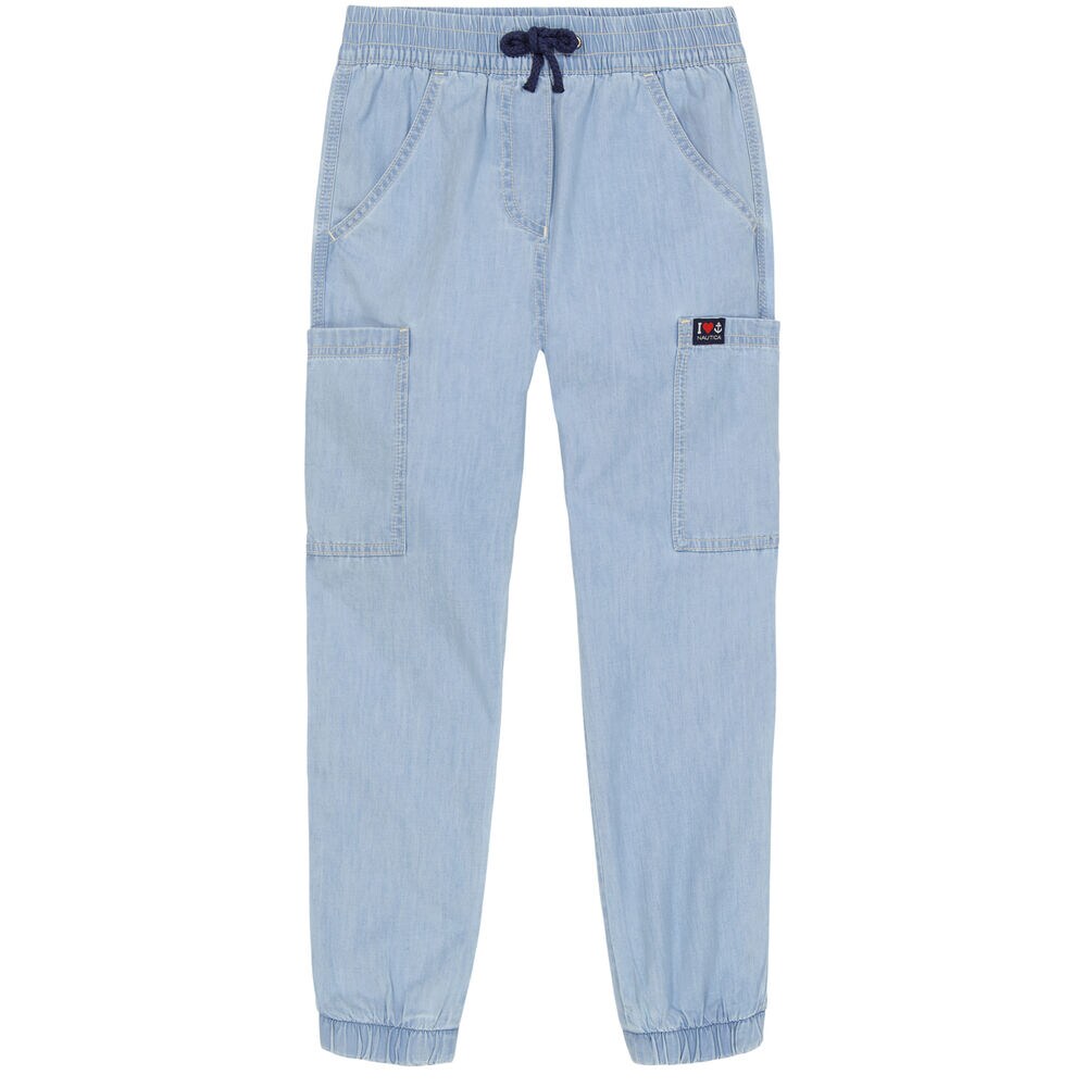 Girls' Denim Jogger Pant (7-16),Green,large