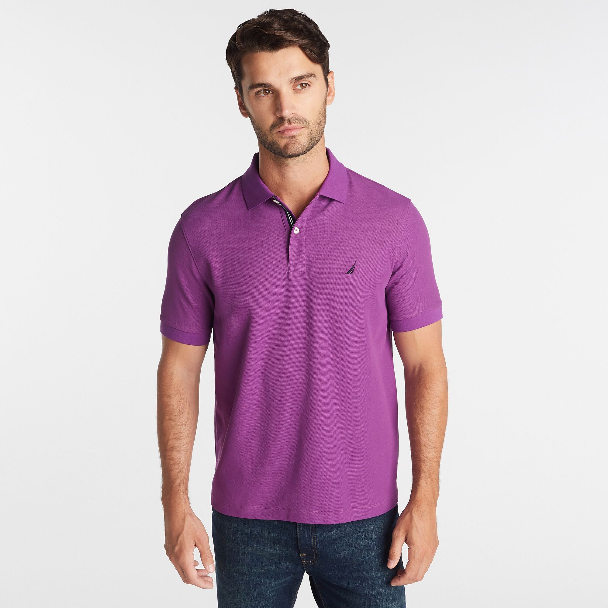 CLASSIC-FIT PERFORMANCE POLO,Electric Purple,large