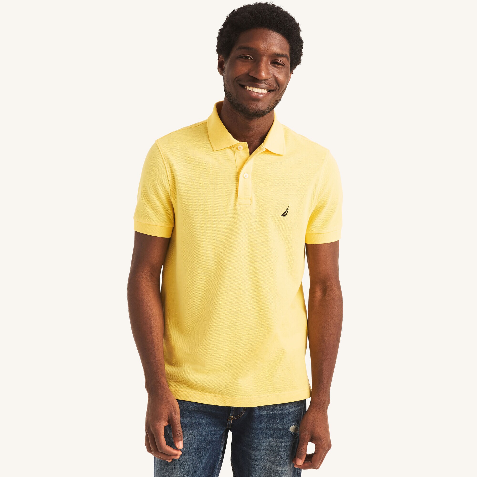 Slim Fit Deck Polo,Aspen Gold,large