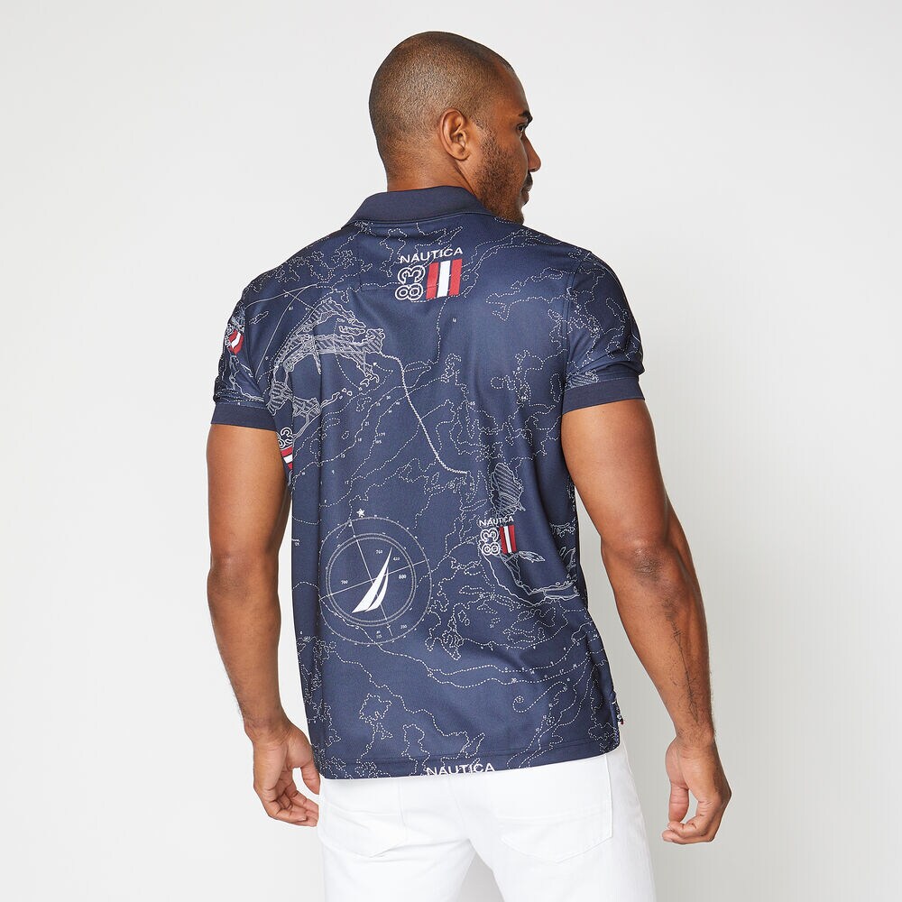 CLASSIC FIT PRINT POLO,Navy,large