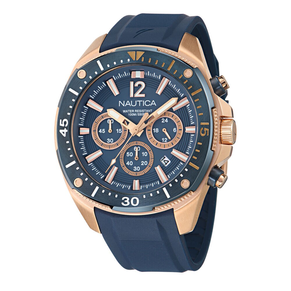 NCT Blue Sail Chronograph Silicone Watch,Ice Blue,large