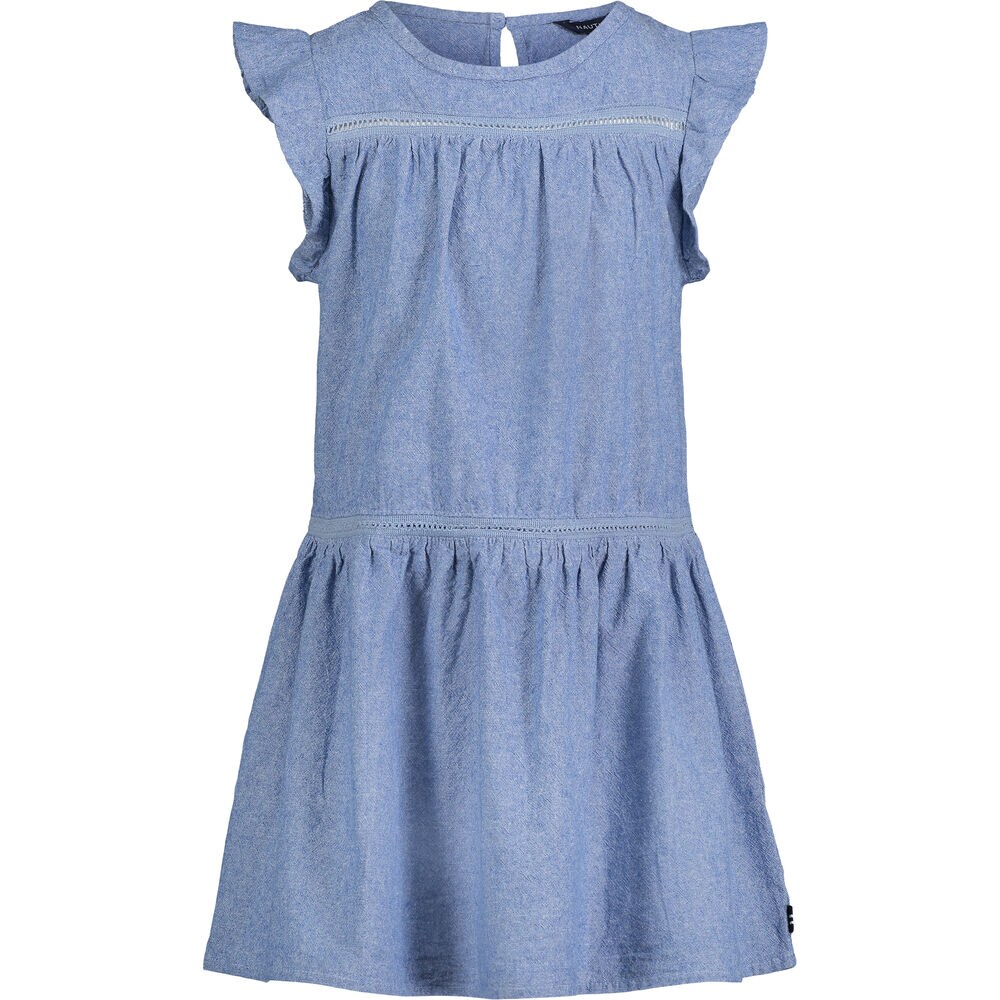 LITTLE GIRLS' FLUTTER-SLEEVE CHAMBRAY DRESS (4-6x),Light Tide Water Wash,large