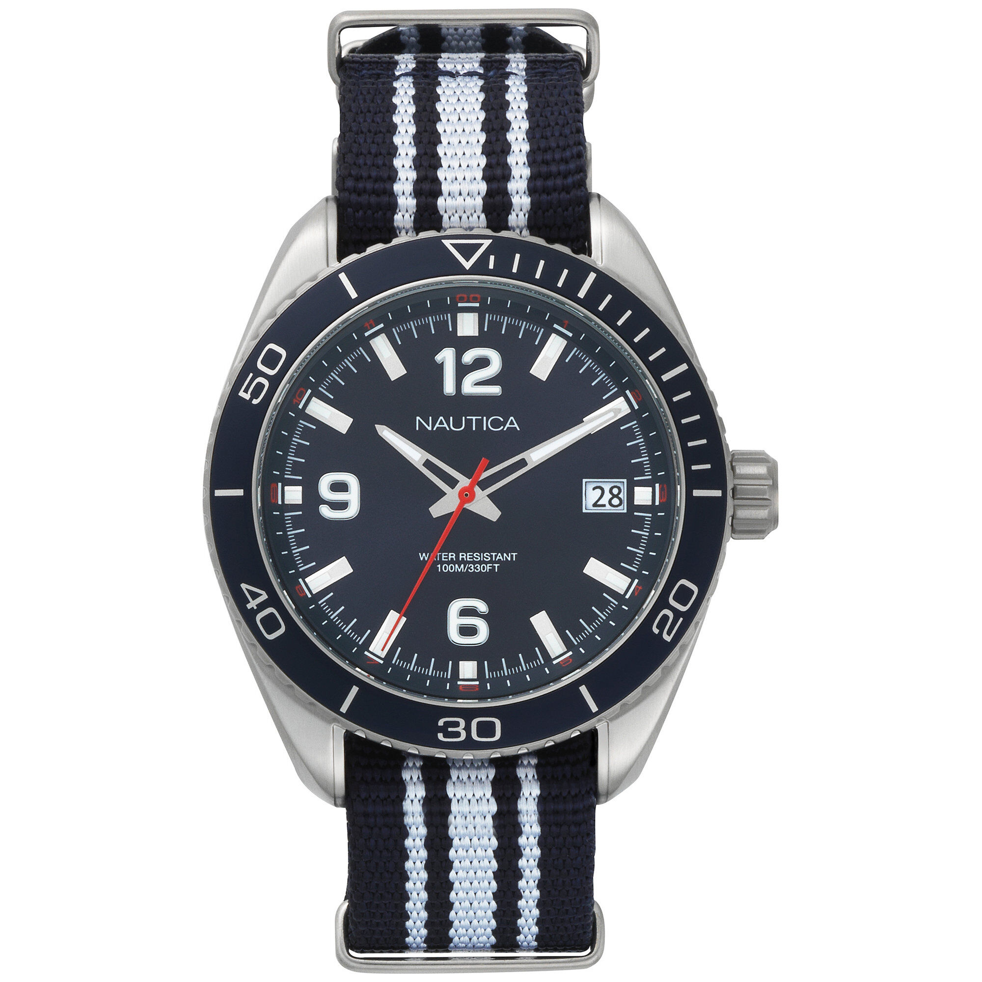 Key Biscayne 3-Hand Watch - Navy & White,Multi,large
