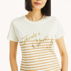 Sequin Thanks A Yacht Graphic T-Shirt,Tomales Red,large