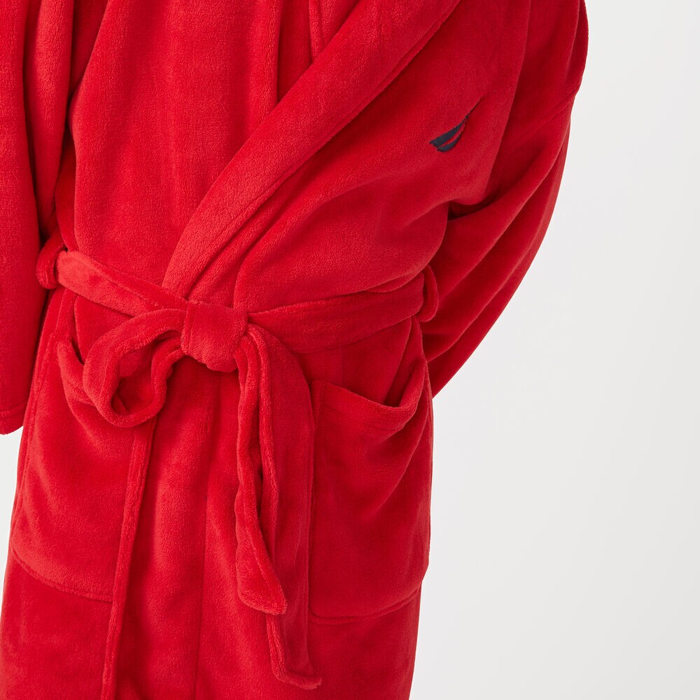 SOLID SHAWL COLLAR ROBE,Nautica Red,large
