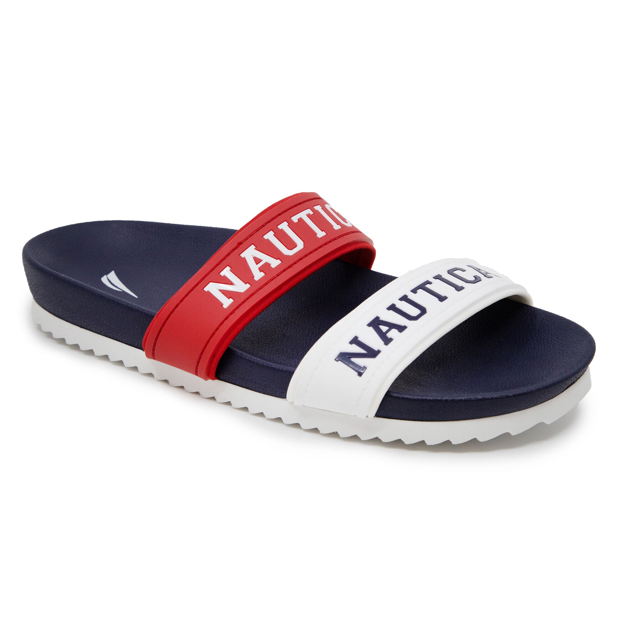 DORIA LOGO SLIDE SANDALS,Nautica Red,large