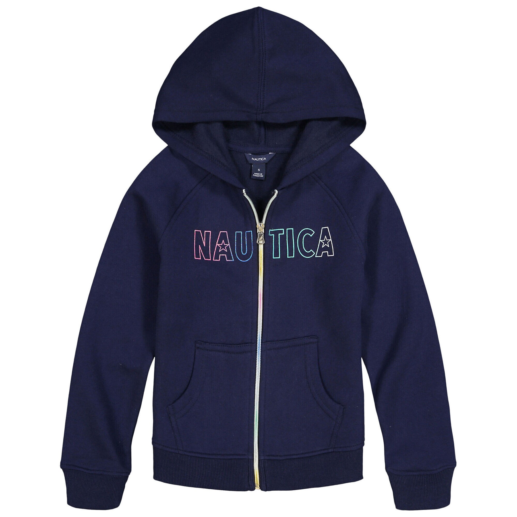GIRLS' OMBRE FULL-ZIP HOODIE (8-16),Navy,large