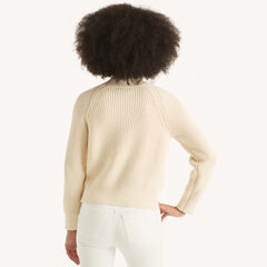 Button Mock-Neck Sweater,Sail White,large