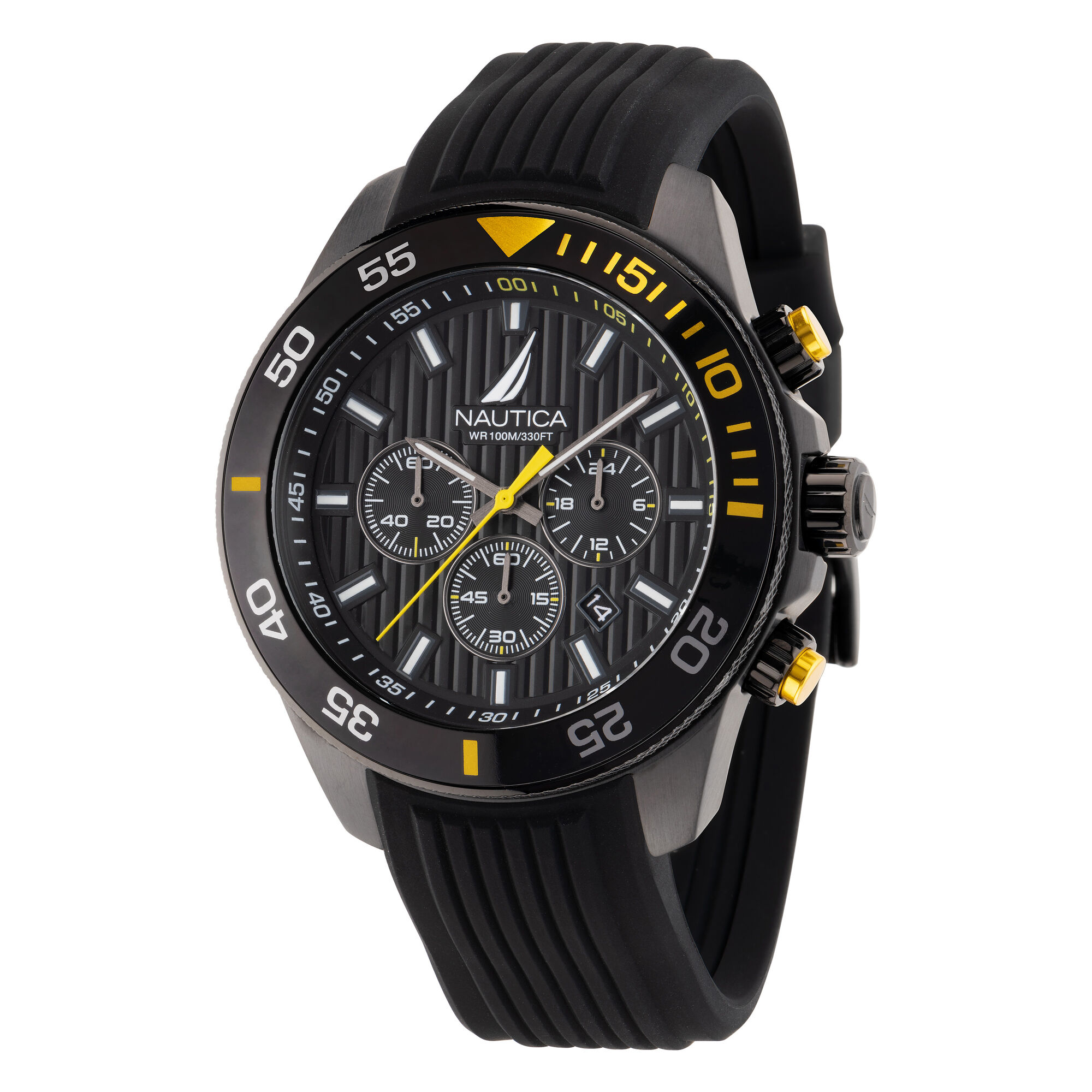 Nautica One Recycled Silicone Chronograph Watch,Multi,large