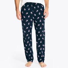 Printed Fleece Sleep Pant,Navy,large